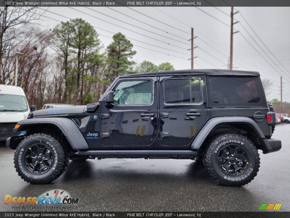 Black 2023 Jeep Wrangler Unlimited Willys 4XE Hybrid Photo #3