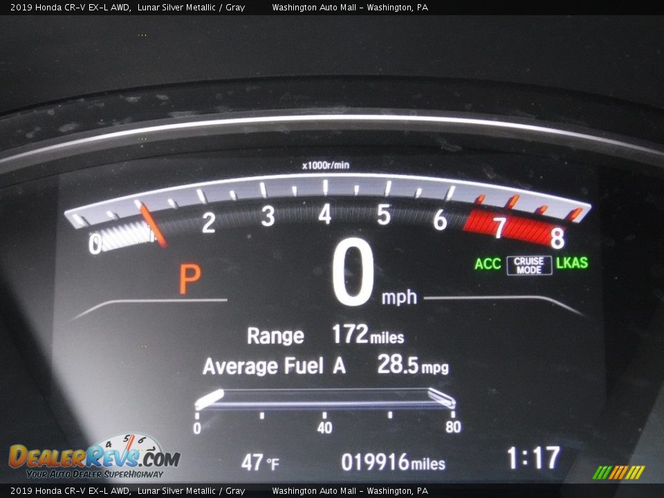 2019 Honda CR-V EX-L AWD Lunar Silver Metallic / Gray Photo #35