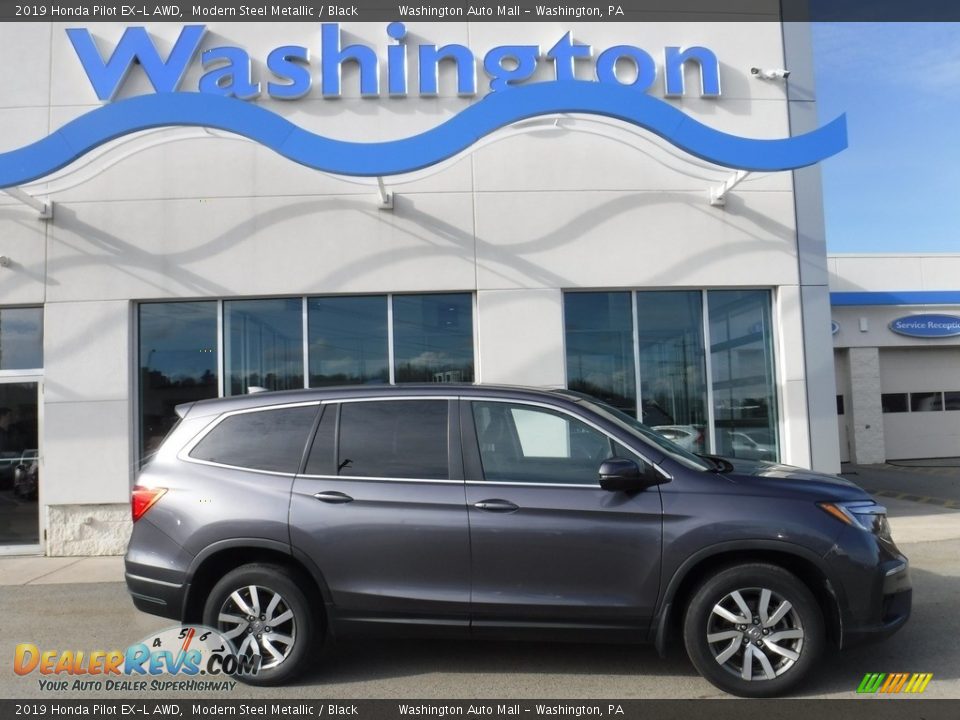 2019 Honda Pilot EX-L AWD Modern Steel Metallic / Black Photo #2