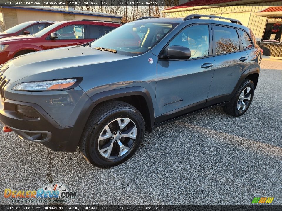 2015 Jeep Cherokee Trailhawk 4x4 Anvil / Trailhawk Black Photo #1