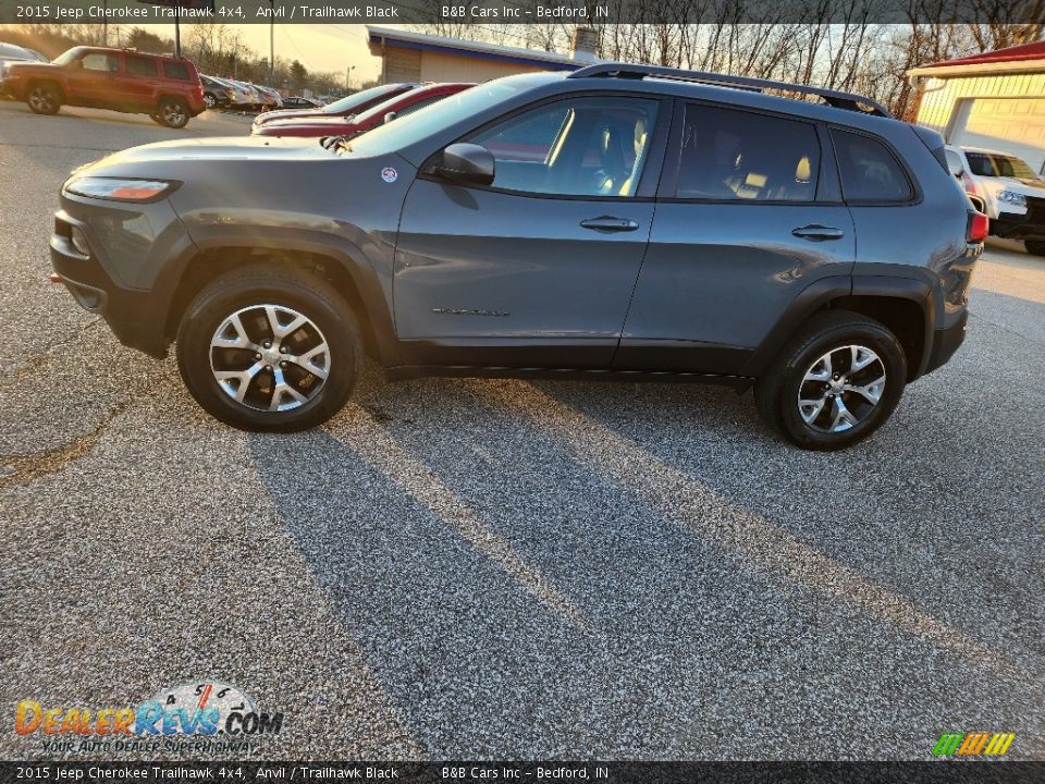 2015 Jeep Cherokee Trailhawk 4x4 Anvil / Trailhawk Black Photo #2