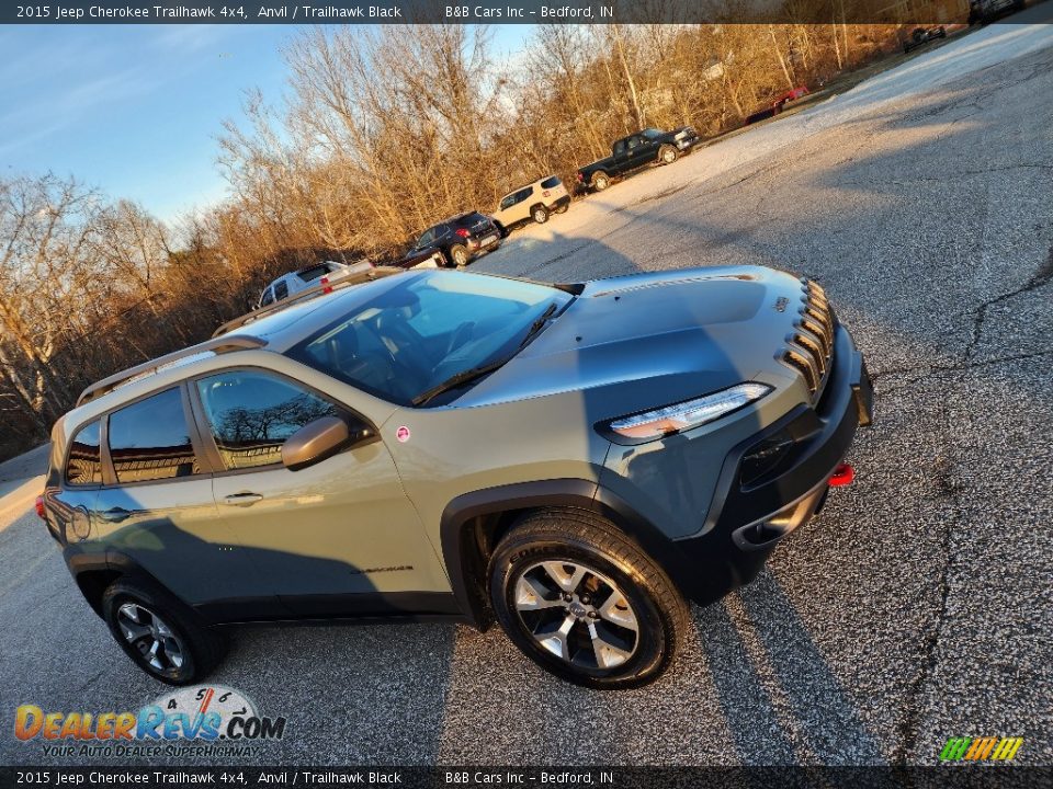 2015 Jeep Cherokee Trailhawk 4x4 Anvil / Trailhawk Black Photo #7