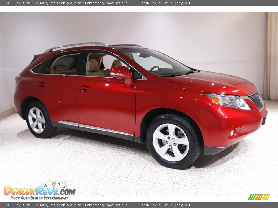 2010 Lexus RX 350 AWD Matador Red Mica / Parchment/Brown Walnut Photo #1