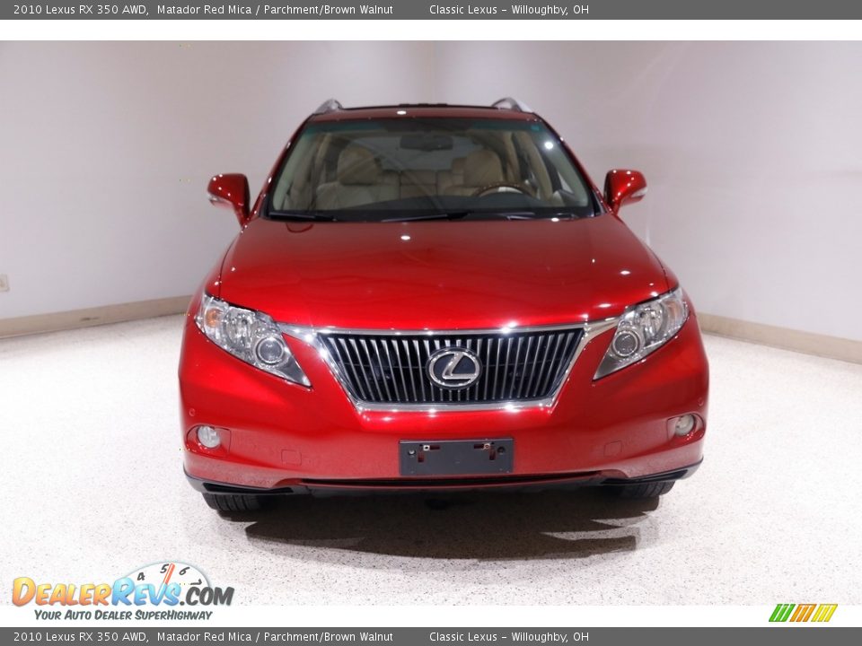 2010 Lexus RX 350 AWD Matador Red Mica / Parchment/Brown Walnut Photo #2