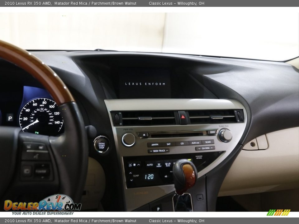 2010 Lexus RX 350 AWD Matador Red Mica / Parchment/Brown Walnut Photo #10