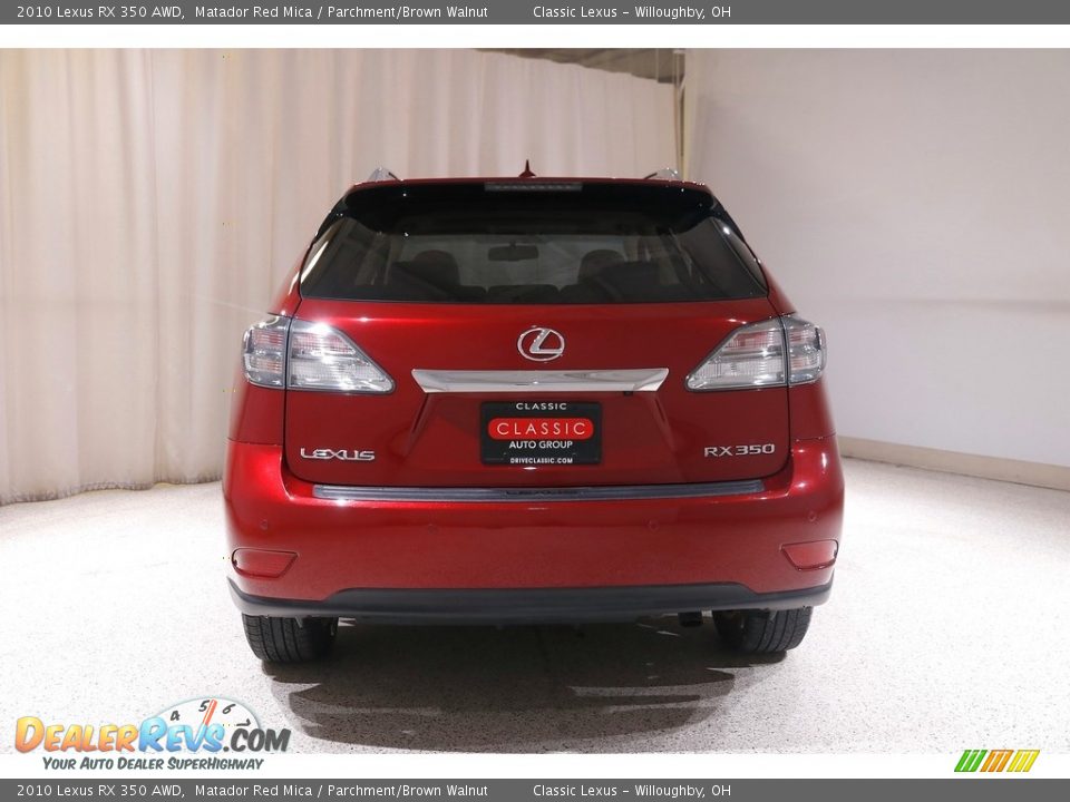 2010 Lexus RX 350 AWD Matador Red Mica / Parchment/Brown Walnut Photo #21