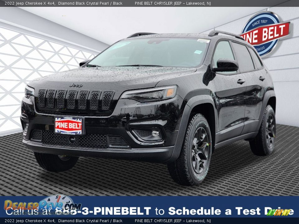 2022 Jeep Cherokee X 4x4 Diamond Black Crystal Pearl / Black Photo #1