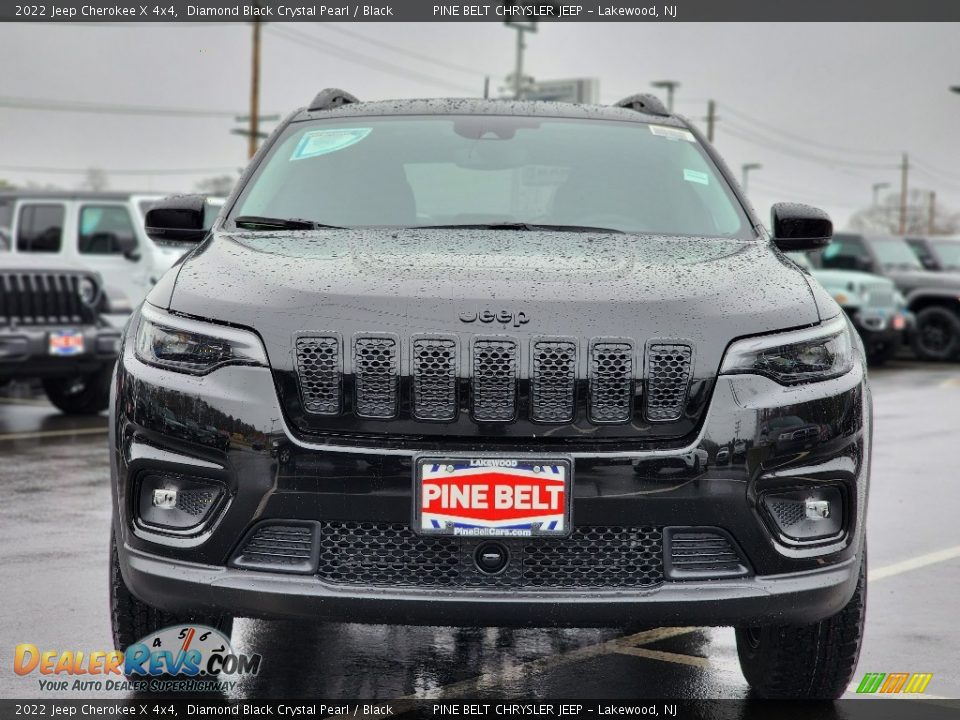 2022 Jeep Cherokee X 4x4 Diamond Black Crystal Pearl / Black Photo #2