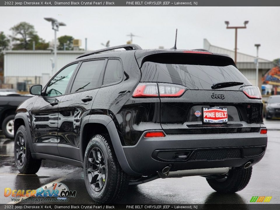 2022 Jeep Cherokee X 4x4 Diamond Black Crystal Pearl / Black Photo #4