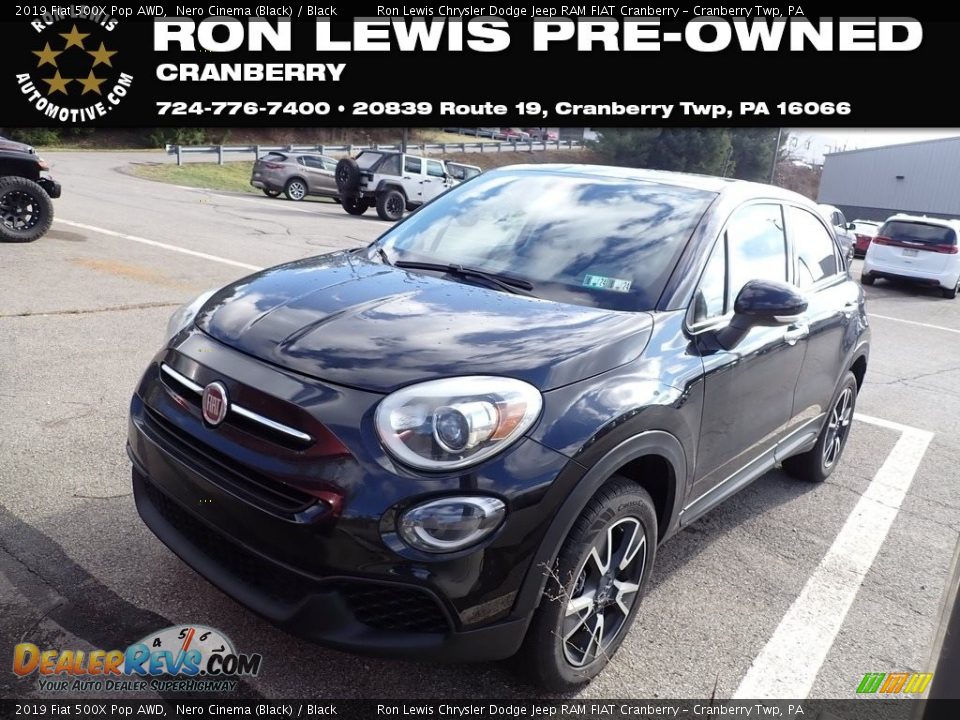 2019 Fiat 500X Pop AWD Nero Cinema (Black) / Black Photo #1