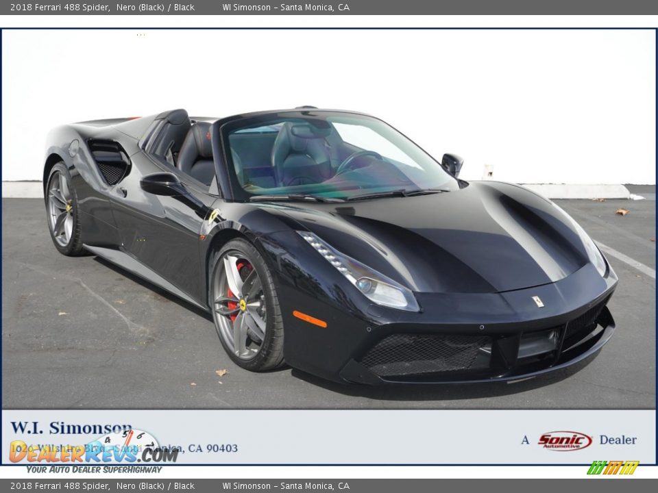 2018 Ferrari 488 Spider Nero (Black) / Black Photo #1