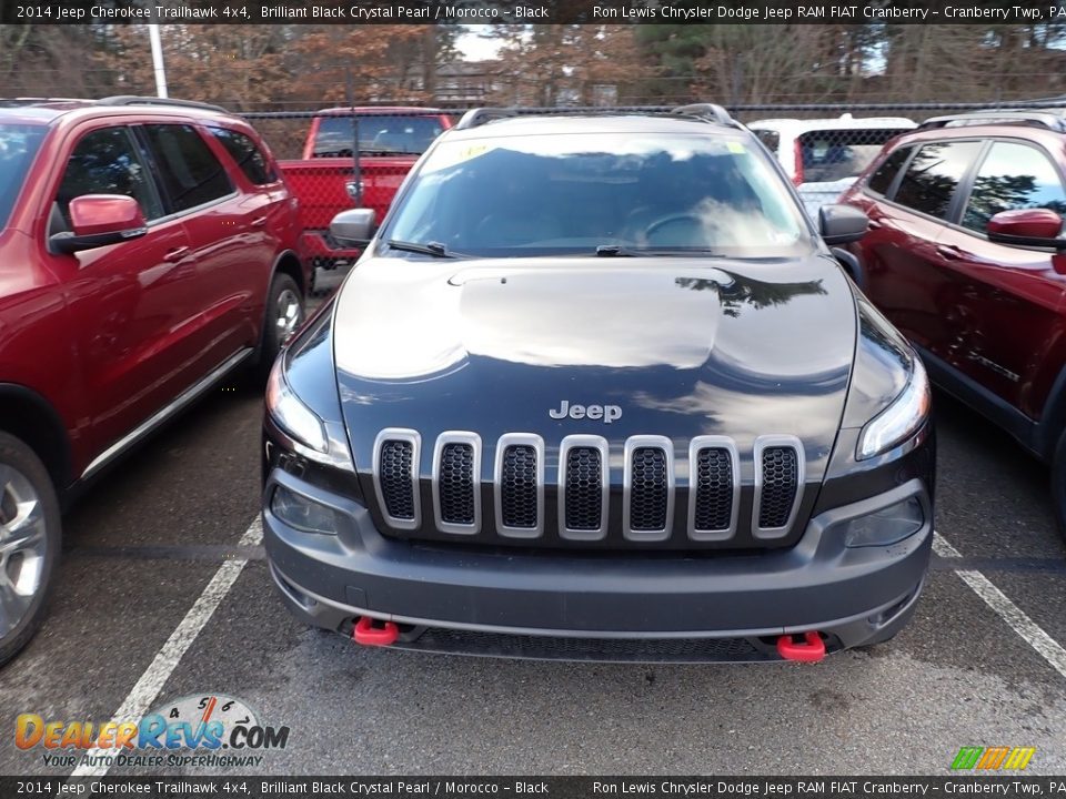 2014 Jeep Cherokee Trailhawk 4x4 Brilliant Black Crystal Pearl / Morocco - Black Photo #2