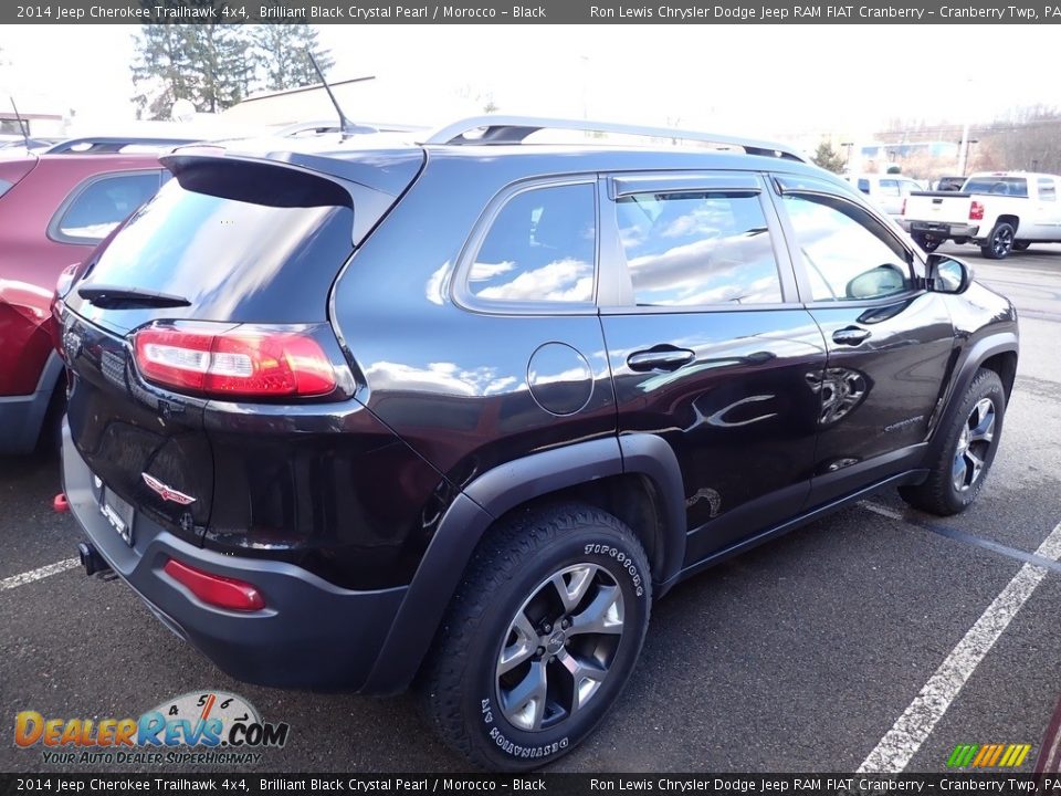 2014 Jeep Cherokee Trailhawk 4x4 Brilliant Black Crystal Pearl / Morocco - Black Photo #3