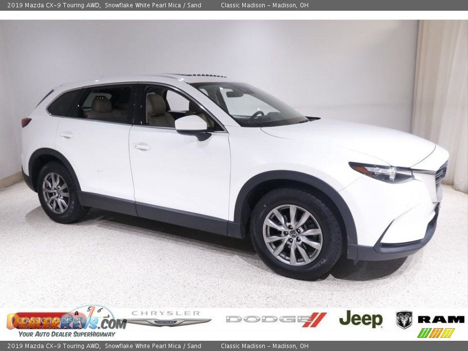 2019 Mazda CX-9 Touring AWD Snowflake White Pearl Mica / Sand Photo #1