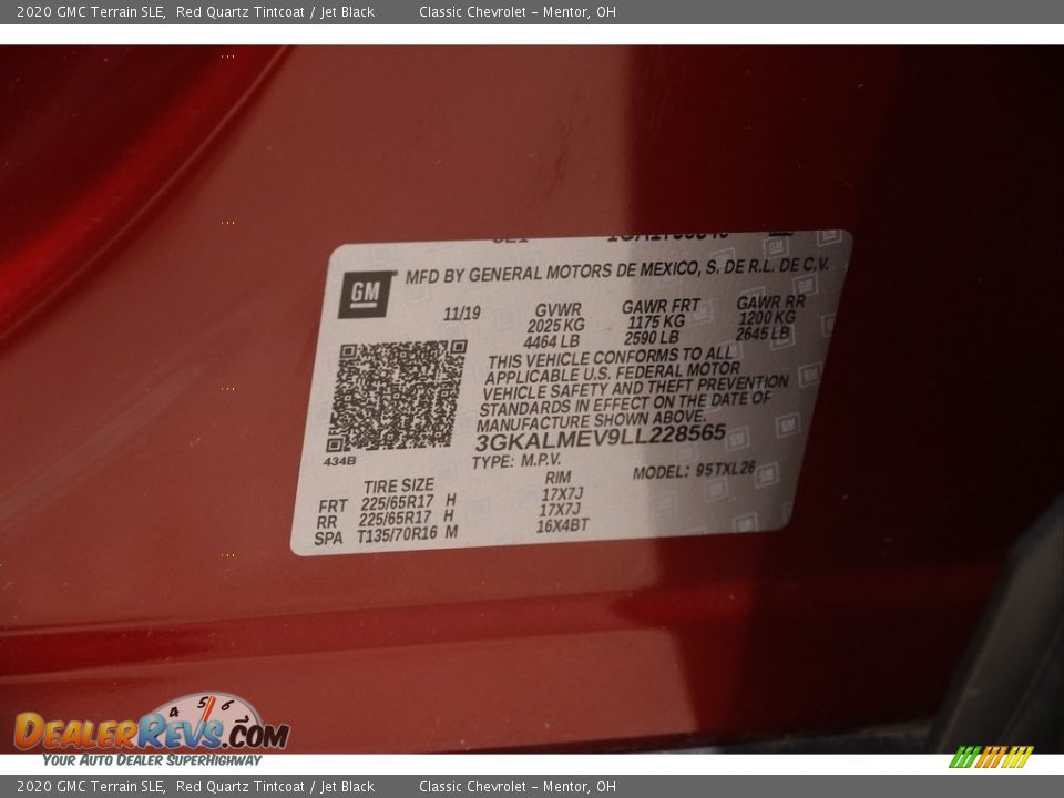 2020 GMC Terrain SLE Red Quartz Tintcoat / Jet Black Photo #22