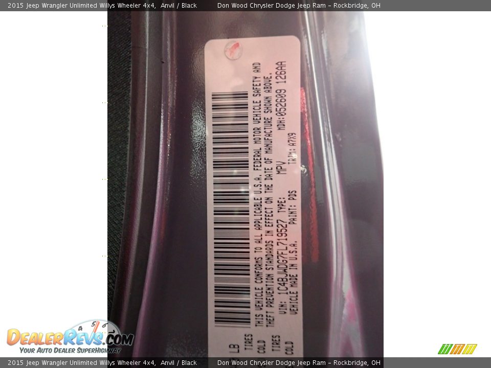 2015 Jeep Wrangler Unlimited Willys Wheeler 4x4 Anvil / Black Photo #28