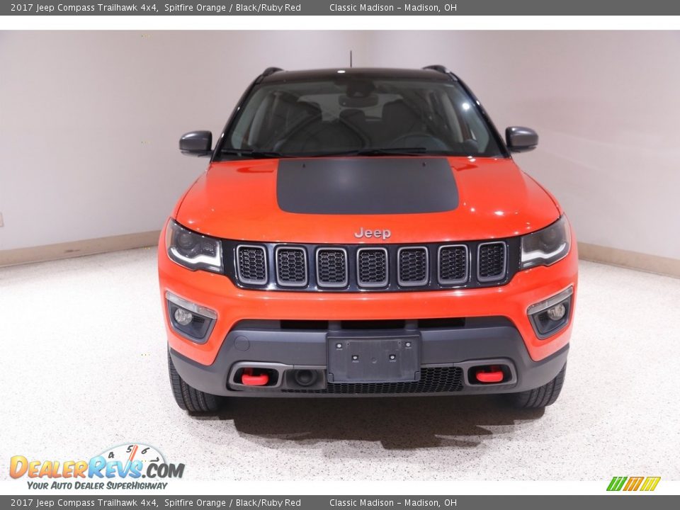 2017 Jeep Compass Trailhawk 4x4 Spitfire Orange / Black/Ruby Red Photo #2