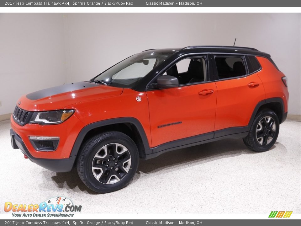 2017 Jeep Compass Trailhawk 4x4 Spitfire Orange / Black/Ruby Red Photo #3
