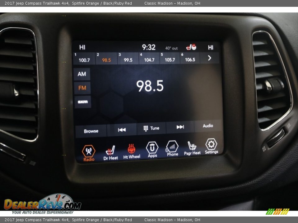 2017 Jeep Compass Trailhawk 4x4 Spitfire Orange / Black/Ruby Red Photo #10