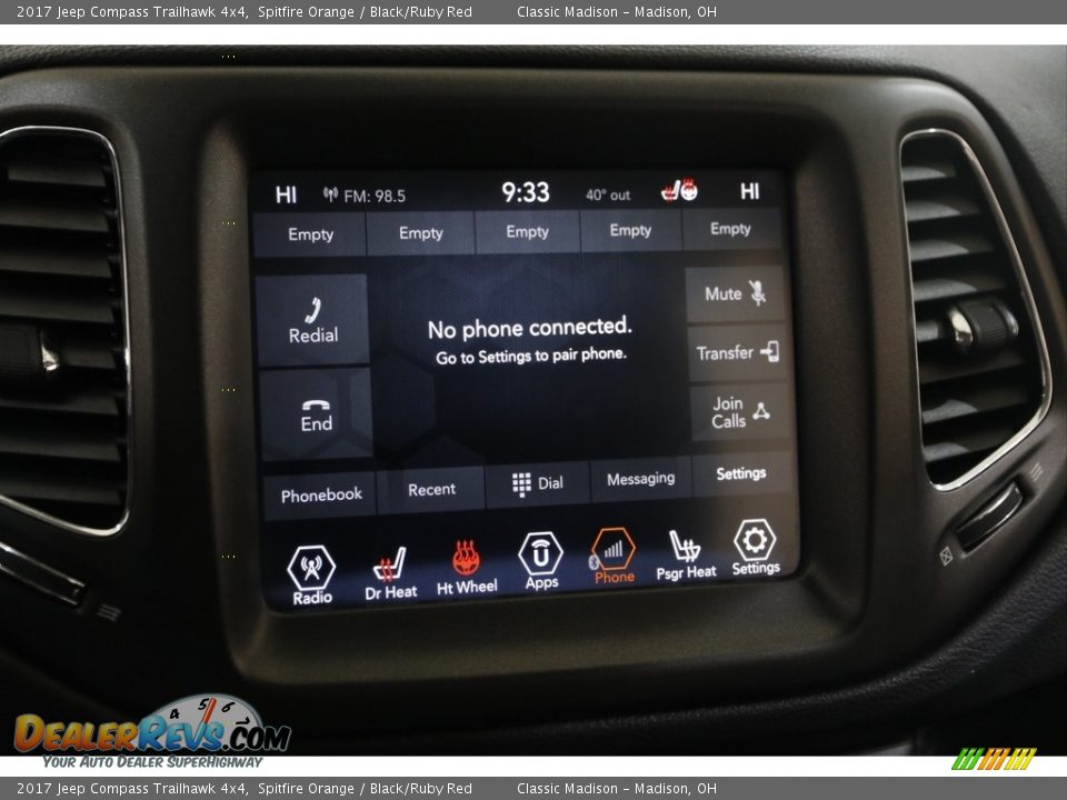 2017 Jeep Compass Trailhawk 4x4 Spitfire Orange / Black/Ruby Red Photo #11