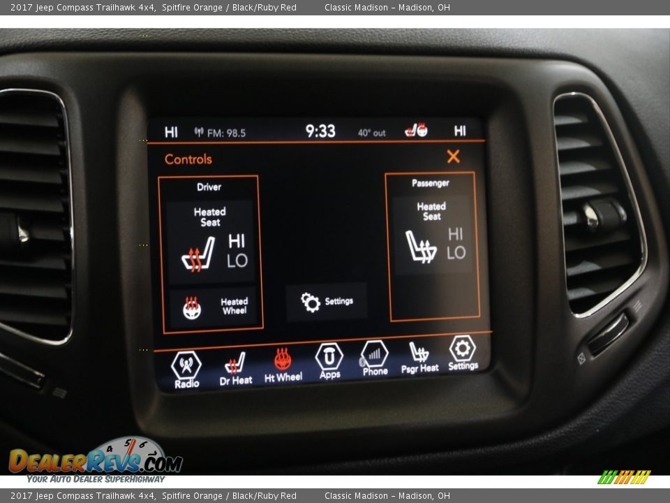 2017 Jeep Compass Trailhawk 4x4 Spitfire Orange / Black/Ruby Red Photo #12