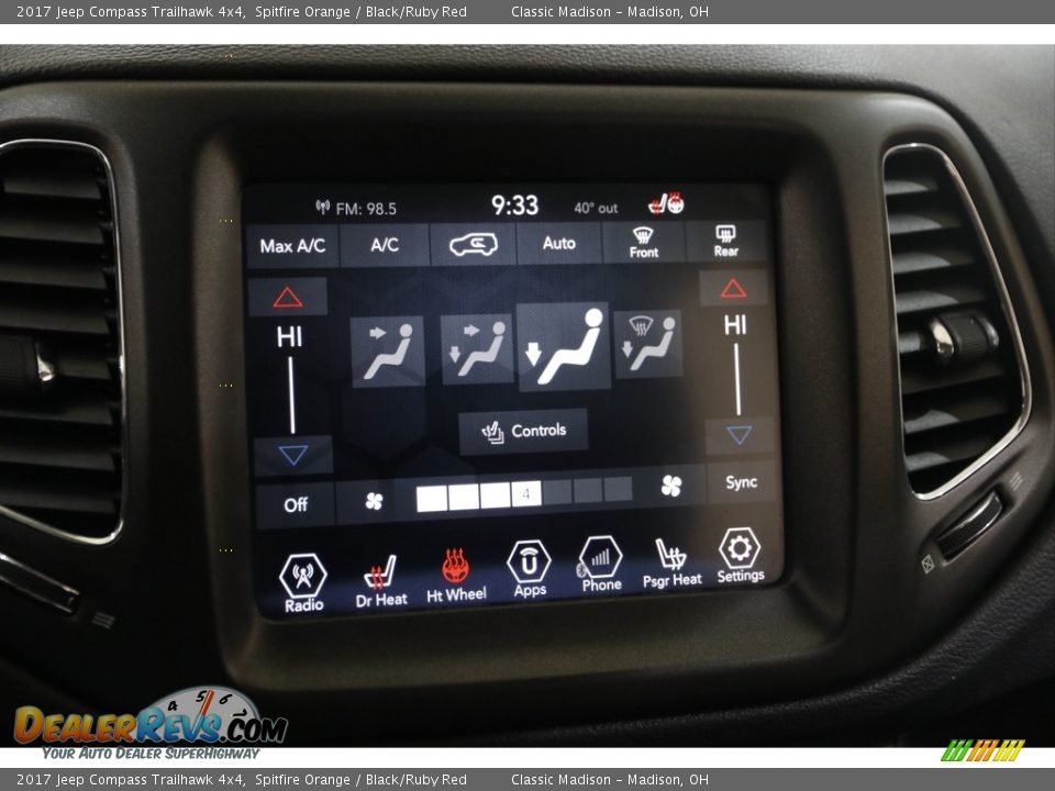 2017 Jeep Compass Trailhawk 4x4 Spitfire Orange / Black/Ruby Red Photo #13