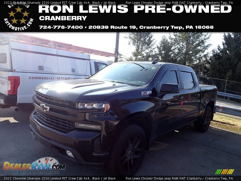 2022 Chevrolet Silverado 1500 Limited RST Crew Cab 4x4 Black / Jet Black Photo #1