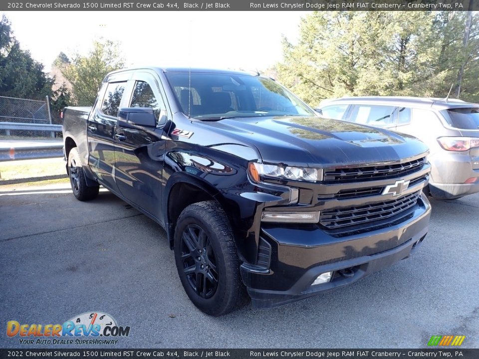 2022 Chevrolet Silverado 1500 Limited RST Crew Cab 4x4 Black / Jet Black Photo #3