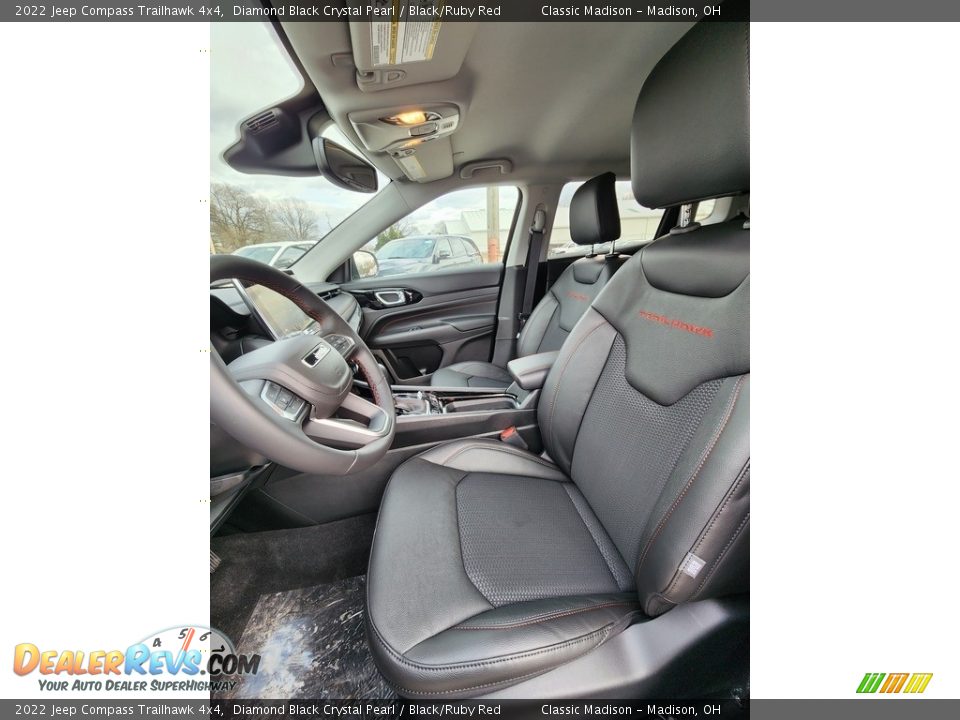 2022 Jeep Compass Trailhawk 4x4 Diamond Black Crystal Pearl / Black/Ruby Red Photo #2