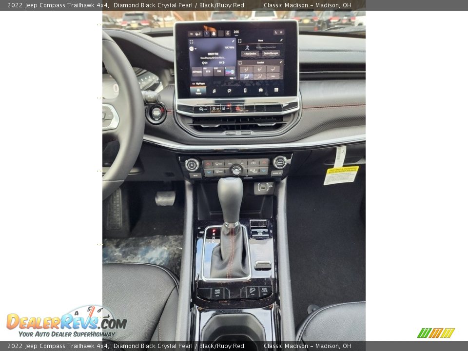2022 Jeep Compass Trailhawk 4x4 Diamond Black Crystal Pearl / Black/Ruby Red Photo #6