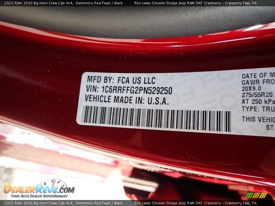 2023 Ram 1500 Big Horn Crew Cab 4x4 Delmonico Red Pearl / Black Photo #20