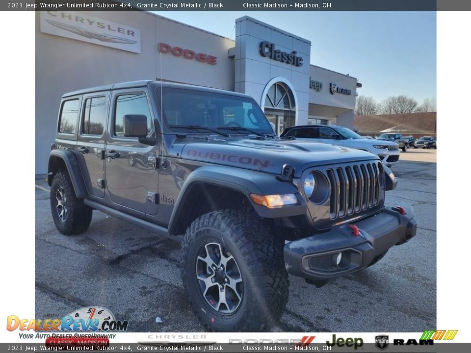 2023 Jeep Wrangler Unlimited Rubicon 4x4 Granite Crystal Metallic / Black Photo #1