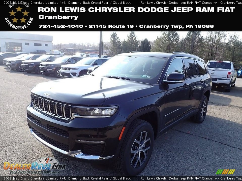 2023 Jeep Grand Cherokee L Limited 4x4 Diamond Black Crystal Pearl / Global Black Photo #1