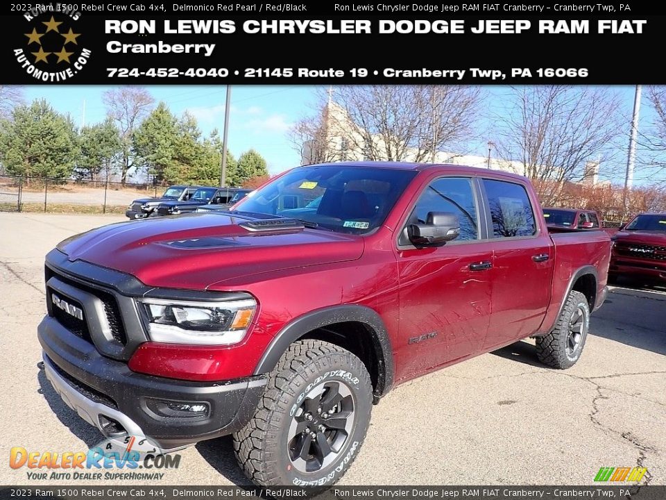 2023 Ram 1500 Rebel Crew Cab 4x4 Delmonico Red Pearl / Red/Black Photo #1