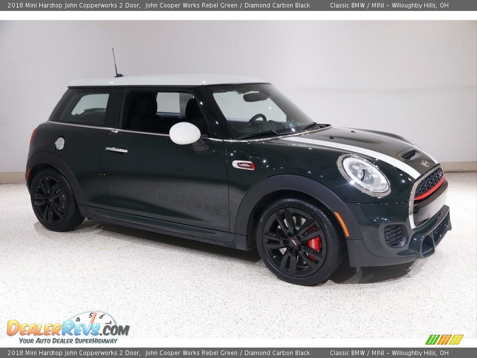 2018 Mini Hardtop John Copperworks 2 Door John Cooper Works Rebel Green / Diamond Carbon Black Photo #1