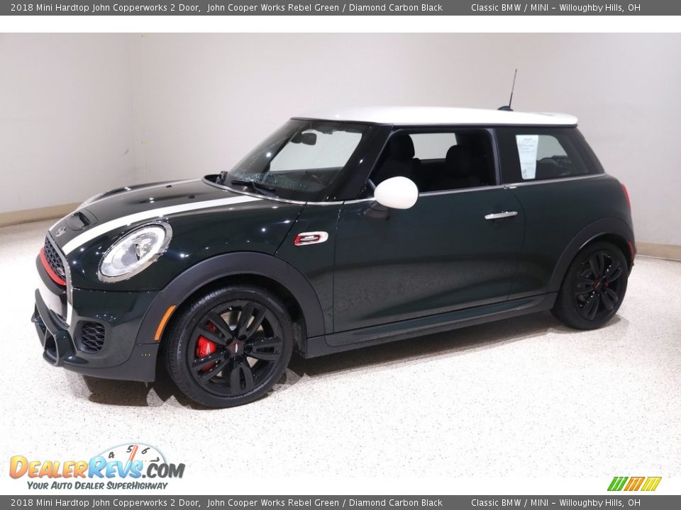 2018 Mini Hardtop John Copperworks 2 Door John Cooper Works Rebel Green / Diamond Carbon Black Photo #3