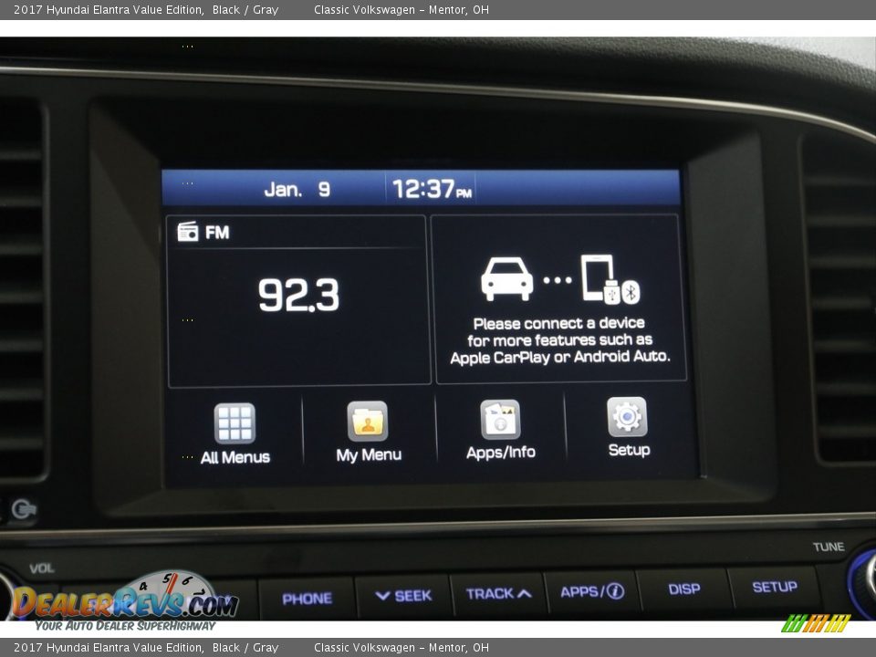 2017 Hyundai Elantra Value Edition Black / Gray Photo #10