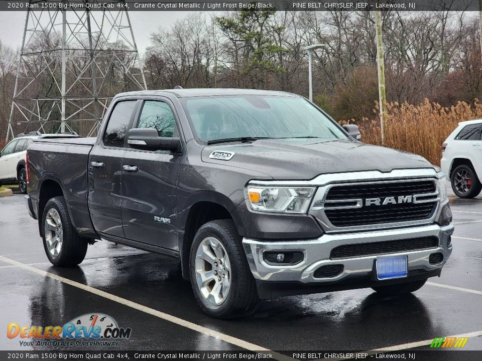 2020 Ram 1500 Big Horn Quad Cab 4x4 Granite Crystal Metallic / Light Frost Beige/Black Photo #3