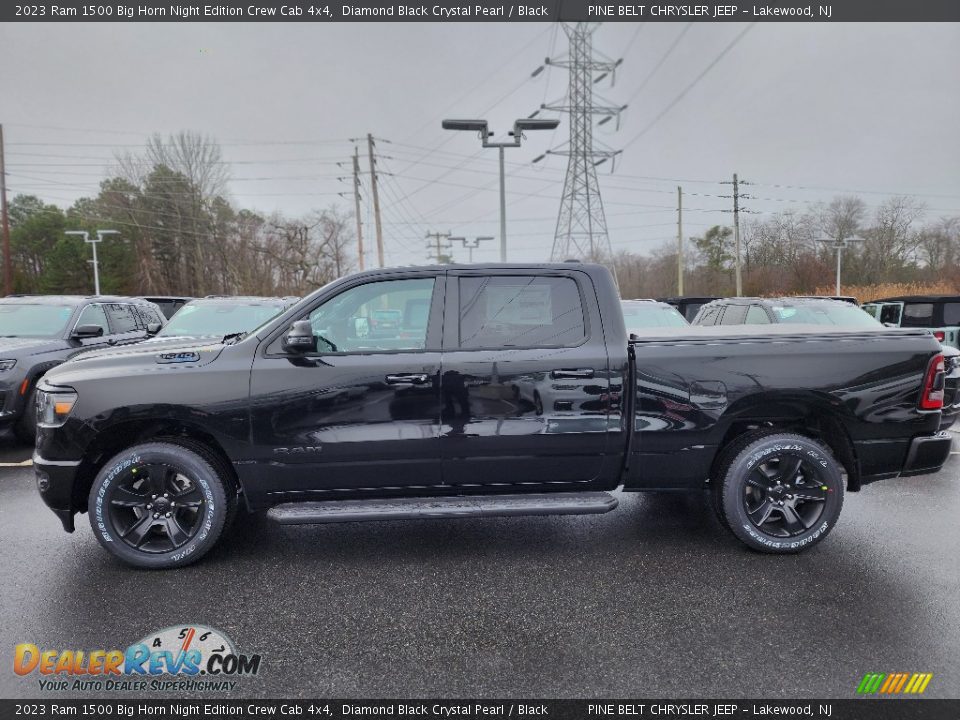 Diamond Black Crystal Pearl 2023 Ram 1500 Big Horn Night Edition Crew Cab 4x4 Photo #3