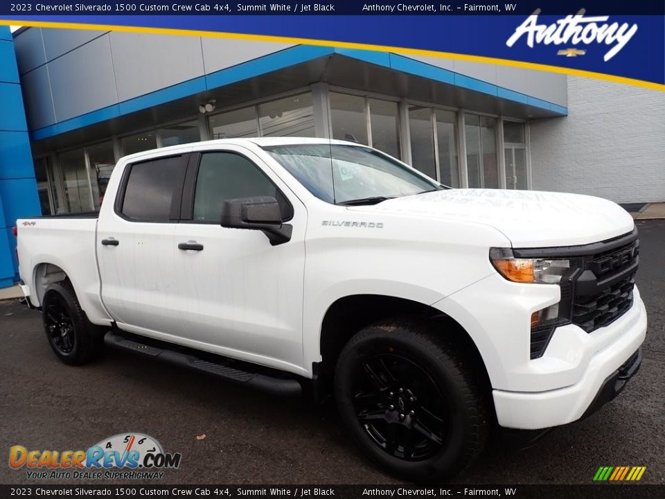 2023 Chevrolet Silverado 1500 Custom Crew Cab 4x4 Summit White / Jet Black Photo #1