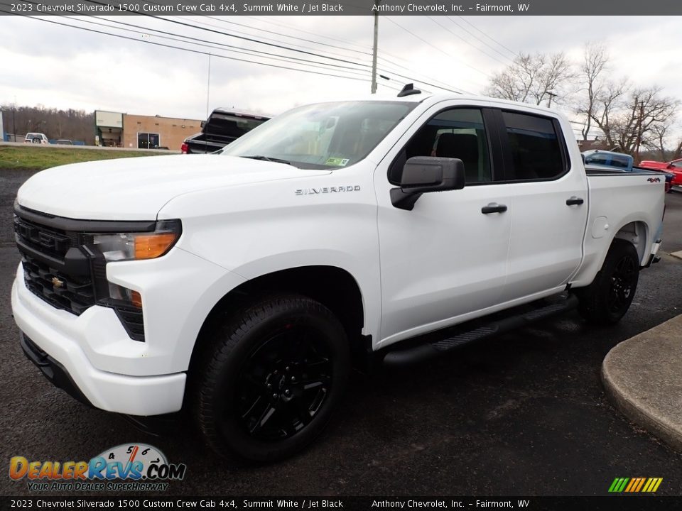 2023 Chevrolet Silverado 1500 Custom Crew Cab 4x4 Summit White / Jet Black Photo #8
