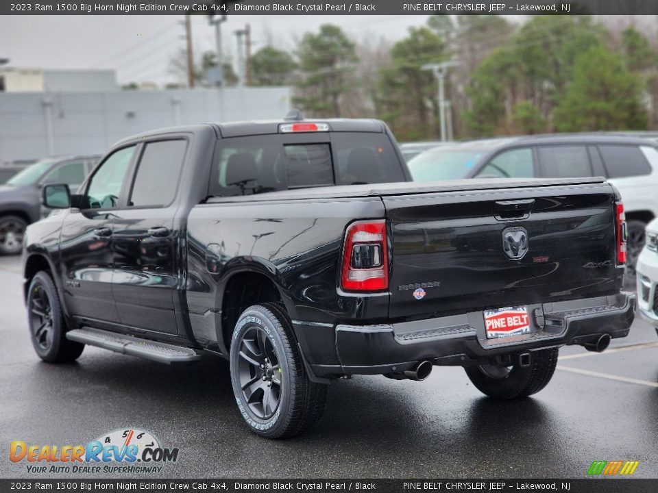 2023 Ram 1500 Big Horn Night Edition Crew Cab 4x4 Diamond Black Crystal Pearl / Black Photo #4