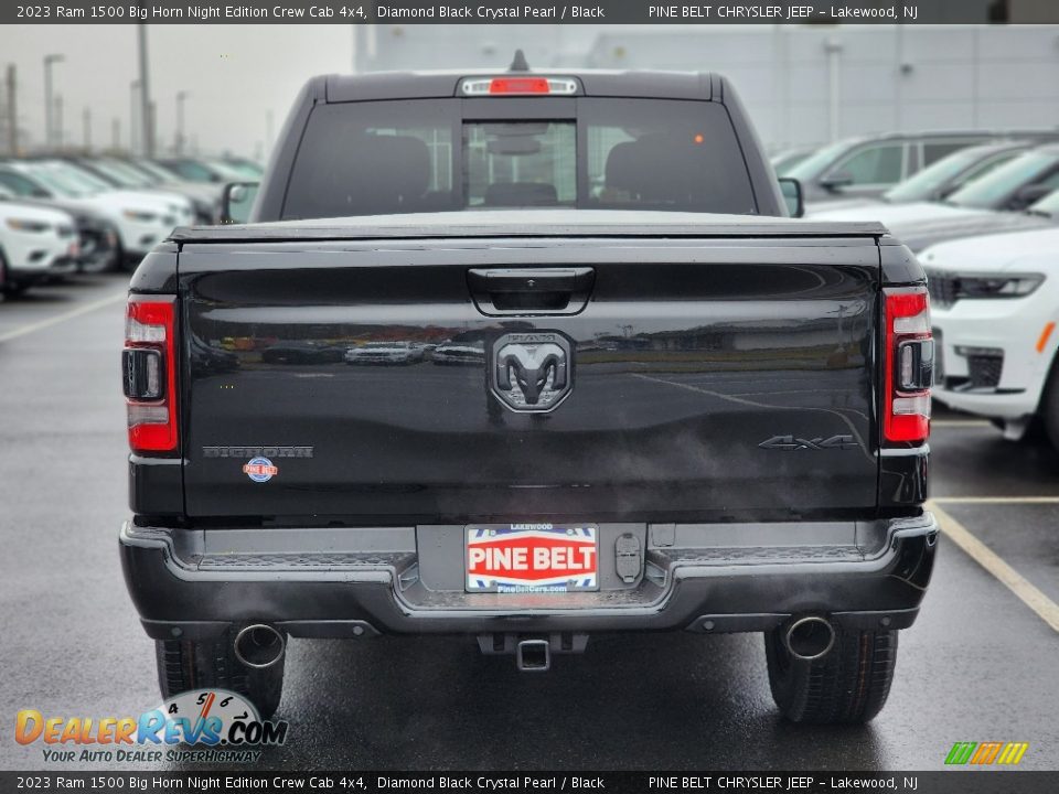 2023 Ram 1500 Big Horn Night Edition Crew Cab 4x4 Diamond Black Crystal Pearl / Black Photo #6