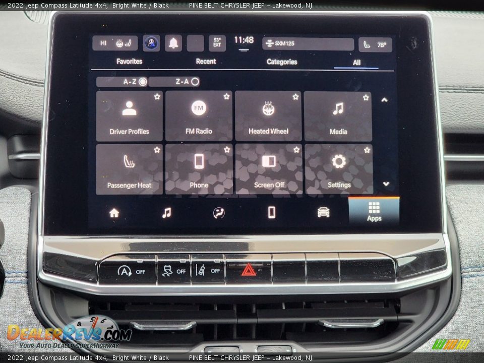 2022 Jeep Compass Latitude 4x4 Bright White / Black Photo #13