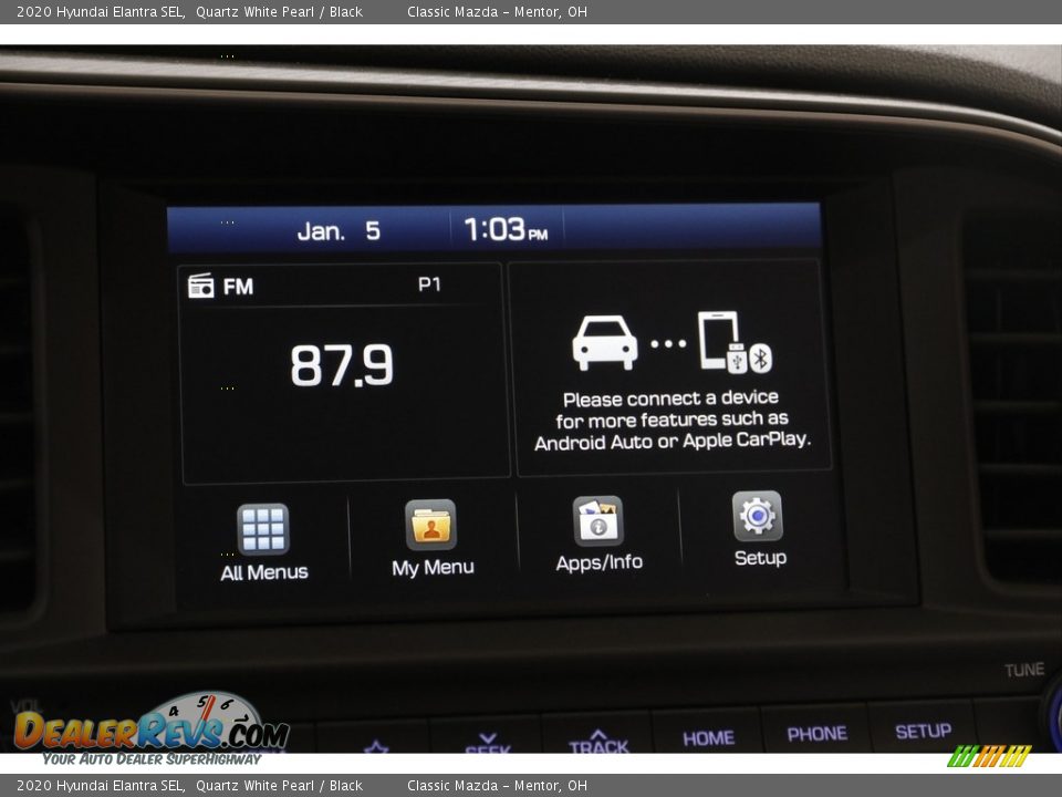 2020 Hyundai Elantra SEL Quartz White Pearl / Black Photo #10