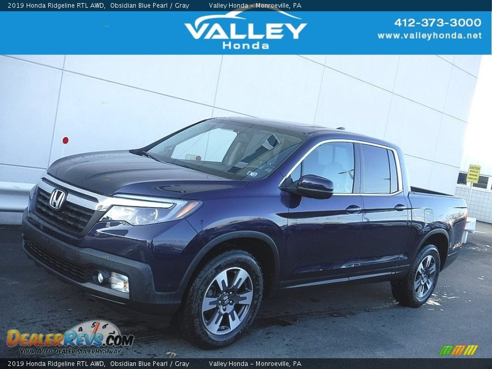 2019 Honda Ridgeline RTL AWD Obsidian Blue Pearl / Gray Photo #1