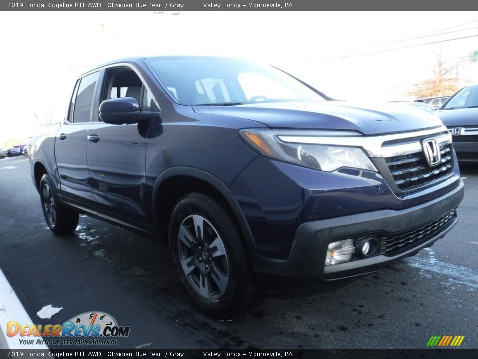 2019 Honda Ridgeline RTL AWD Obsidian Blue Pearl / Gray Photo #6