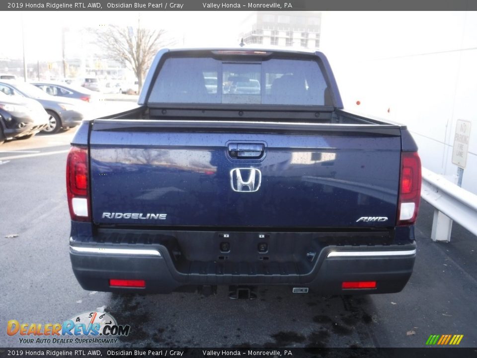 2019 Honda Ridgeline RTL AWD Obsidian Blue Pearl / Gray Photo #8