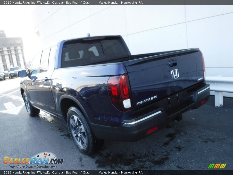 2019 Honda Ridgeline RTL AWD Obsidian Blue Pearl / Gray Photo #9