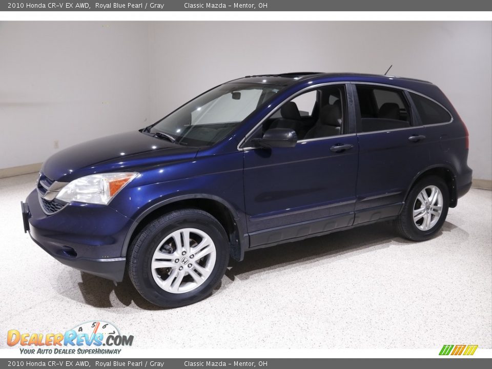 2010 Honda CR-V EX AWD Royal Blue Pearl / Gray Photo #3